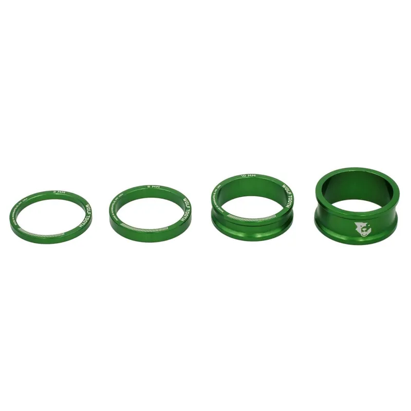WOLF TOOTH Distanciadores de aluminio 4 piezas 1"1/8 Verde