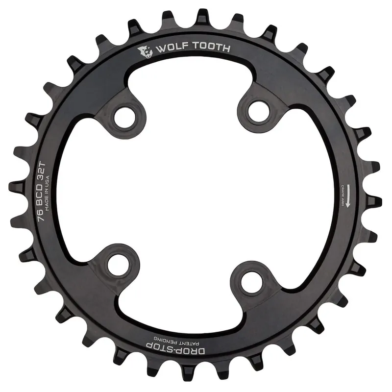 WOLF TOOTH 76 BCD 10/11/12V Sram XX1/Specialized STOUT 4-Hole 76mm Negro Mono Plato