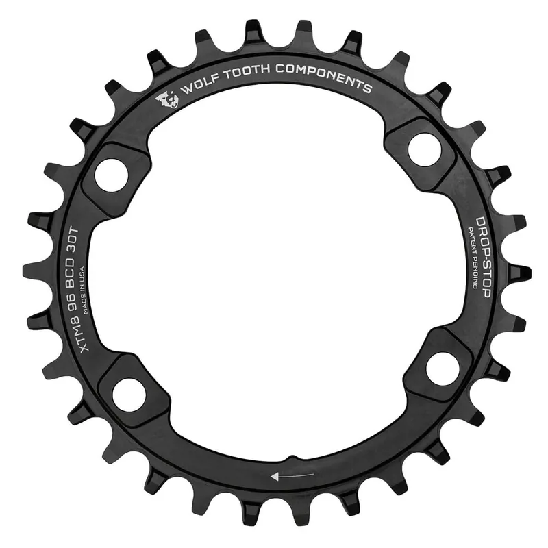 Plato Mono WOLF TOOTH 96 BCD 11V Shimano XT M8000/SLX M7000 4 Agujeros 96mm Negro