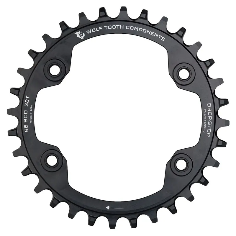 WOLF TOOTH 96 BCD 11V Shimano XTR M9000/M9020 4 Agujeros 96mm Negro Mono Plato