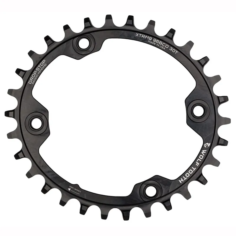 Plato WOLF TOOTH ELLIPTICAL 96 BCD 11V Shimano XTR M9000/9020 4 Agujeros 96mm Negro Mono Ovalado