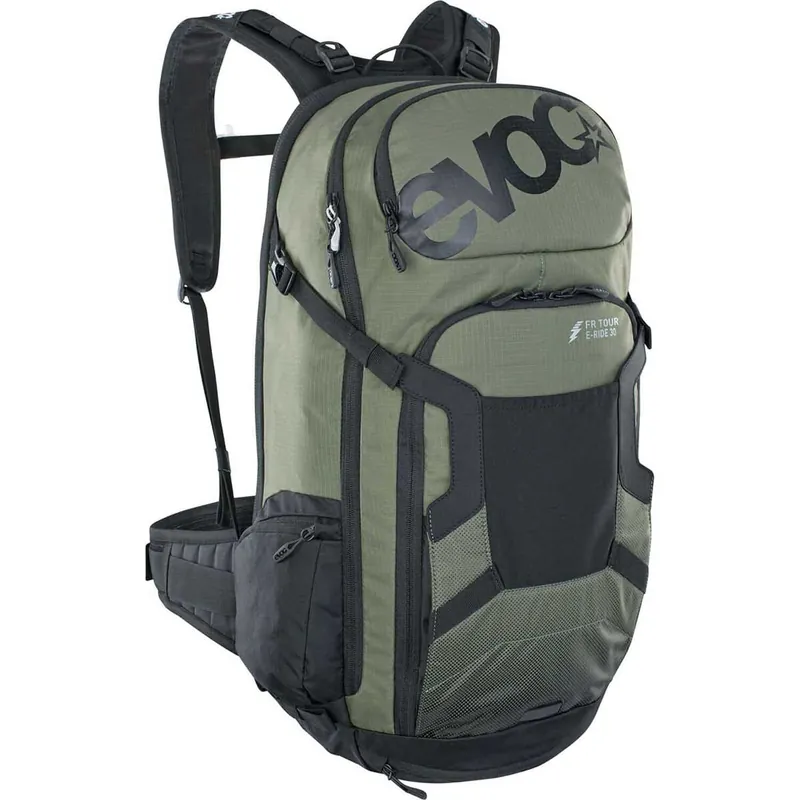 Mochila con Dorsal EVOC FR TOUR E-RIDE 30L Caqui