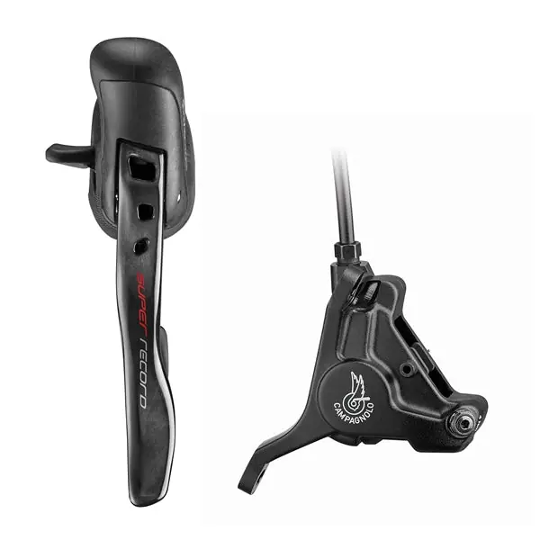 Palanca izquierda y pinza delantera 160mm CAMPAGNOLO SUPER RECORD Montaje plano Sin disco