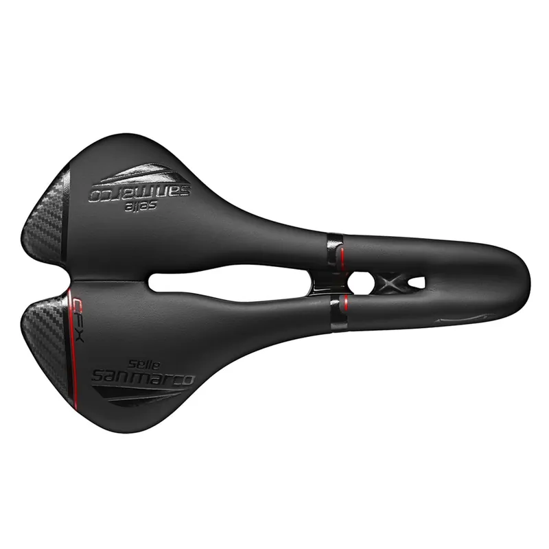 Sillín SAN MARCO ASPIDE CARBON FX OPEN FIT WIDE Carbon Rails Negro