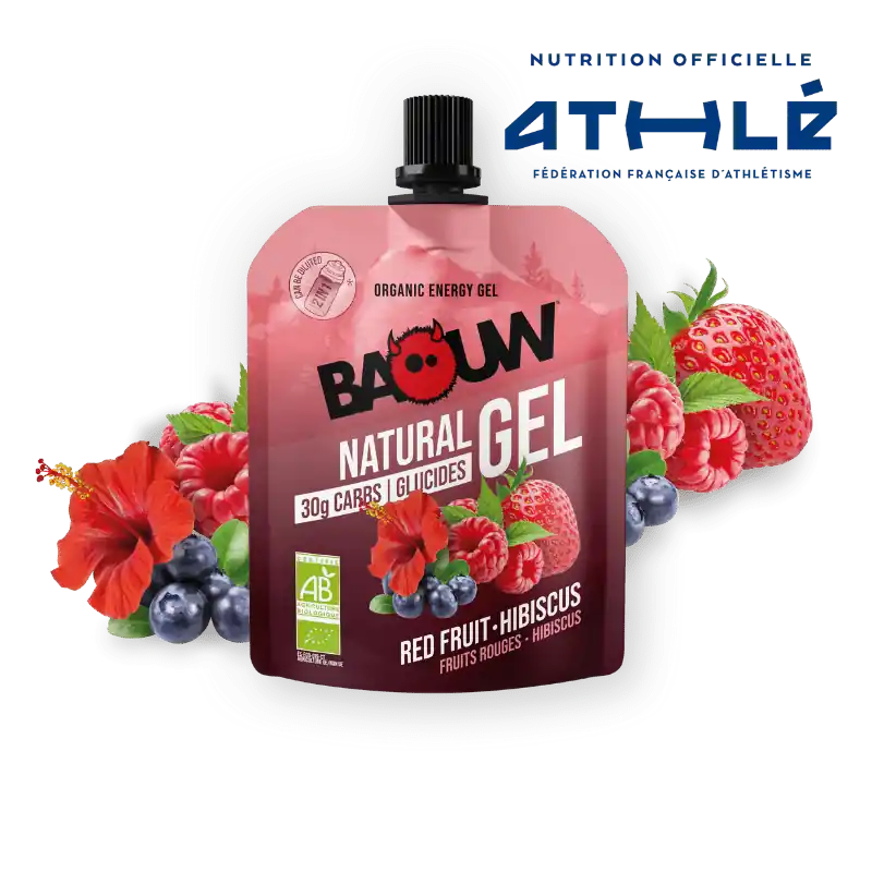 BAOUW Gel Energético Orgánico Frutos Rojos-Hibisco (85g)