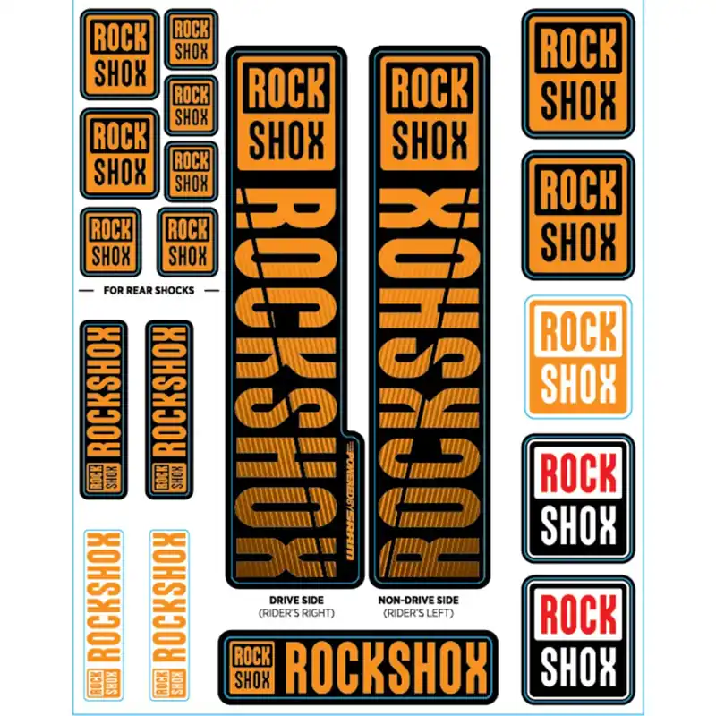 Kit Pegatinas para Horquillas ROCKSHOX Single Tee 35 mm Divers (2018+) Naranja