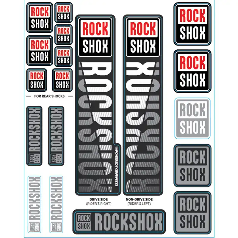 Kit de pegatinas para horquillas ROCKSHOX Single Tee 35 mm Divers (2018+) Blanco