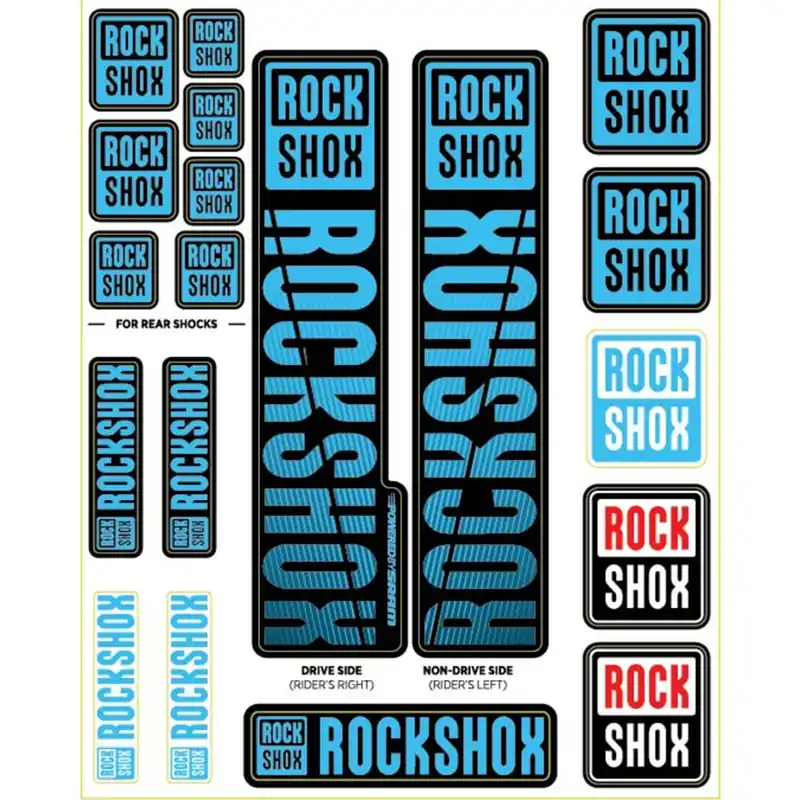 Kit de pegatinas para horquillas ROCKSHOX Single Tee 35 mm (2018+) Azul