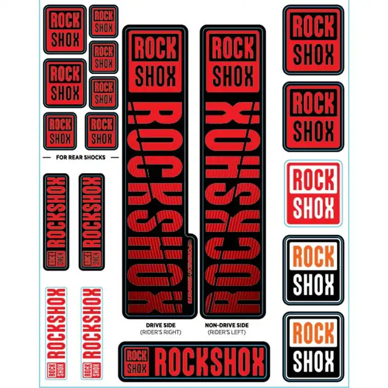 Kit de pegatinas para horquillas ROCKSHOX Single Tee 35 mm (2018+) Rojo
