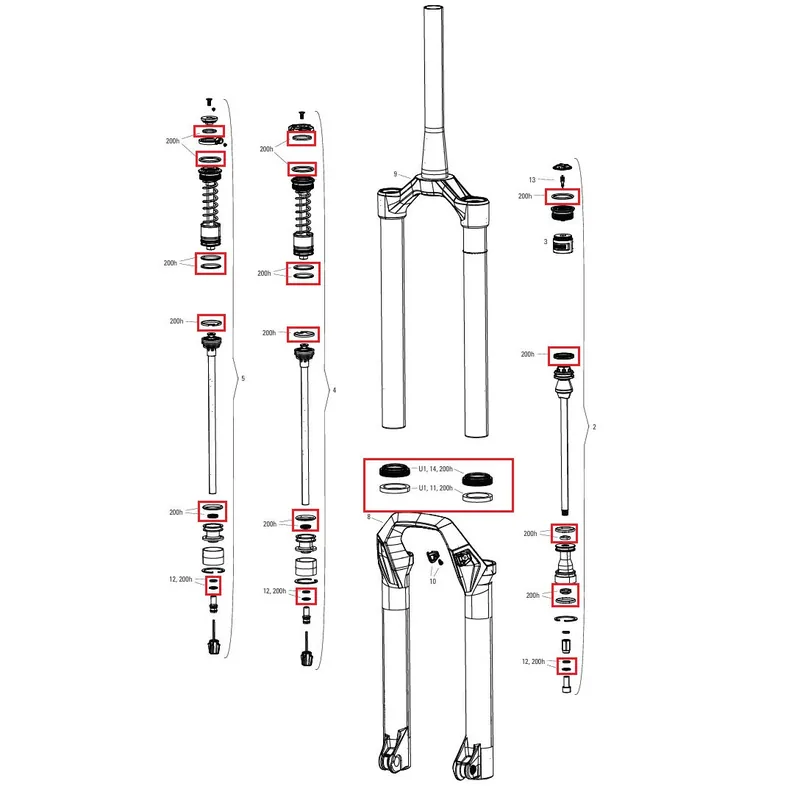 Kit de mantenimiento 200 h/año ROCKSHOX PSYLO Gold (2025+) Generación A