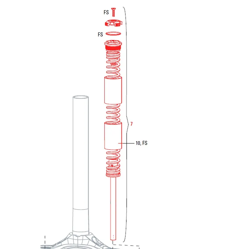 Horquilla Muelle ROCKSHOX XC30 26" 100 mm Tipo A1-A3/ 30 Plata A1-A2 X-Firm