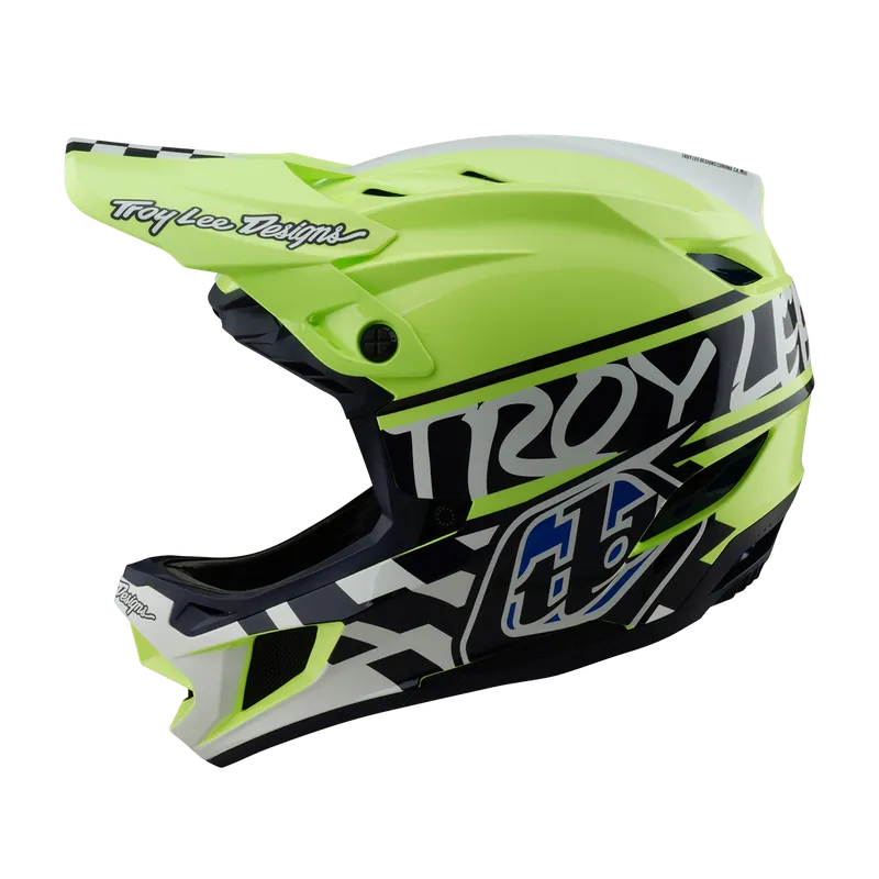 Casco MTB Troy Lee Design D4 POLYACRYLITE MIPS FIFTY 50 Amarillo/Azul