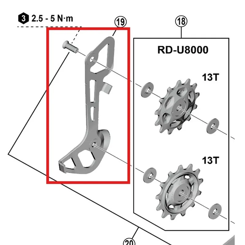 SHIMANO RD-U8000/U6000 GS Jaula cambio interno