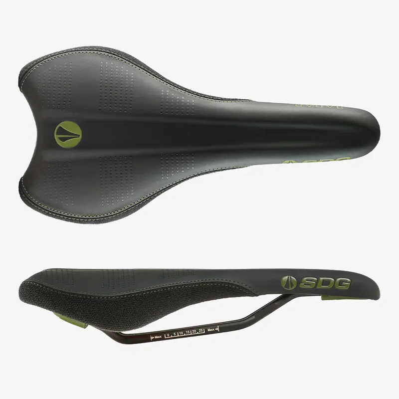 Sillín SDG RADAR MTN Rails Cr-Mo Negro/Verde oliva