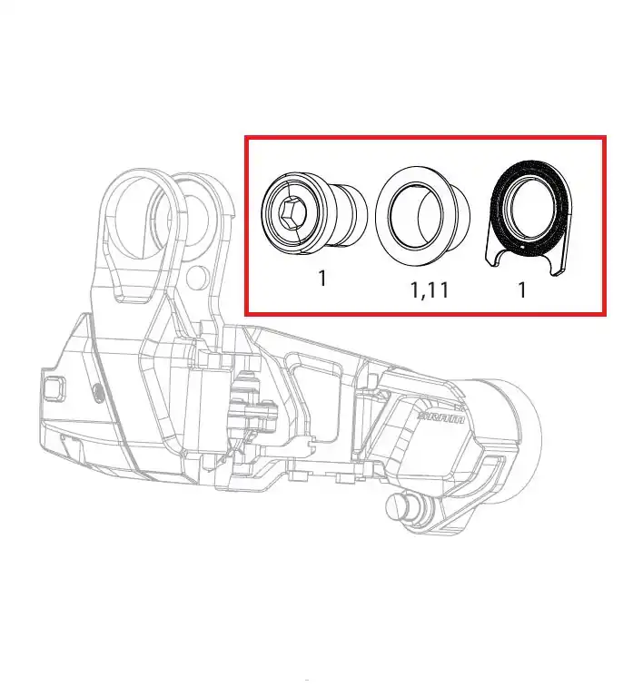 SRAM RED XPLR AXS E1 Kit de pernos de montaje del cambio trasero