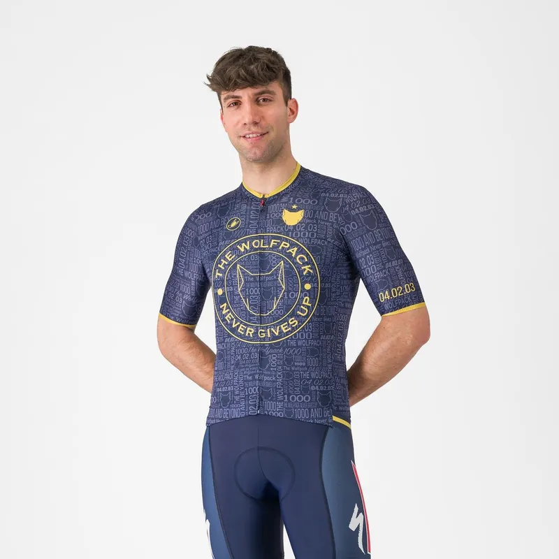 Maillot manga corta CASTELLI WOLFPACK 1000 VICTORY Azul marino