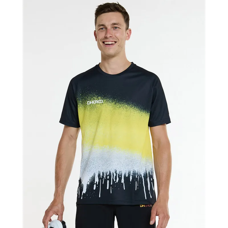 Maillot de manga corta DHARCO ACID RAIN Negro/Amarillo
