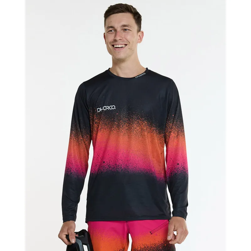 Maillot manga larga DHARCO RACE BLACK SNAKE Negro/Naranja