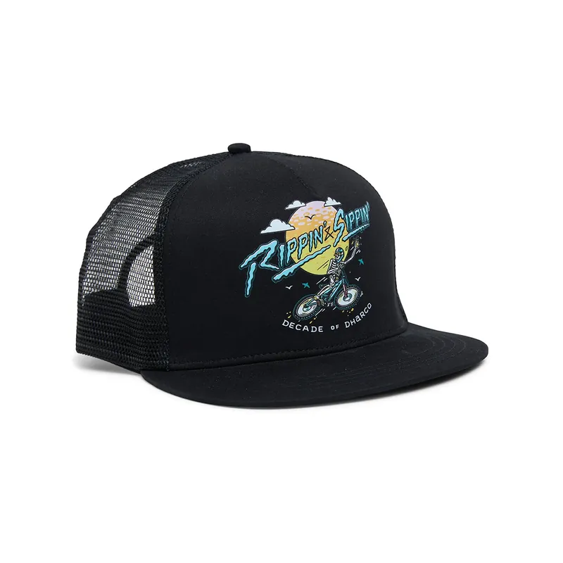 Gorra DHARCO FLAT BRIM TRUCKER RIPPIN AND SIPPIN Negra
