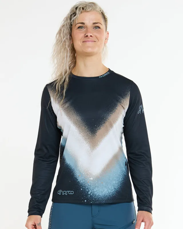 Maillot de manga larga DHARCO GRAVITY GOLDEN STREAK para mujer Negro/Azul