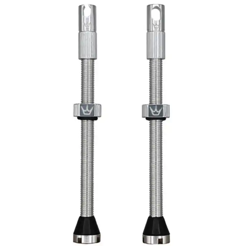 PEATY'S x Chris King MK2 Presta 80 mm Válvulas Tubeless (x2) Plata