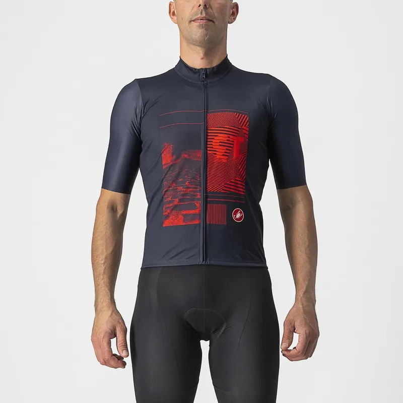 Maillot de manga corta CASTELLI 13 SCREEN Azul/Rojo