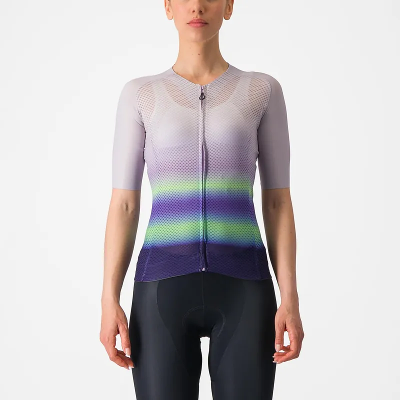 Maillot CASTELLI CLIMBER'S 4.0 W Mujer manga corta Violeta/Verde