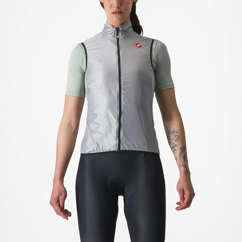 CASTELLI ARIA Chaqueta gris sin mangas para mujer