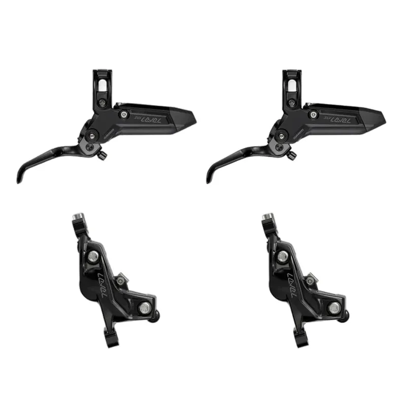 Par de frenos SRAM LEVEL SILVER STEALTH de 4 pistones Negro