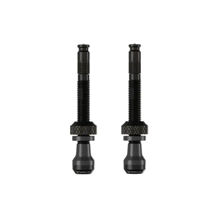 Juego de 2 válvulas tubeless SCHWALBE CLIK VALVE 80mm Negro