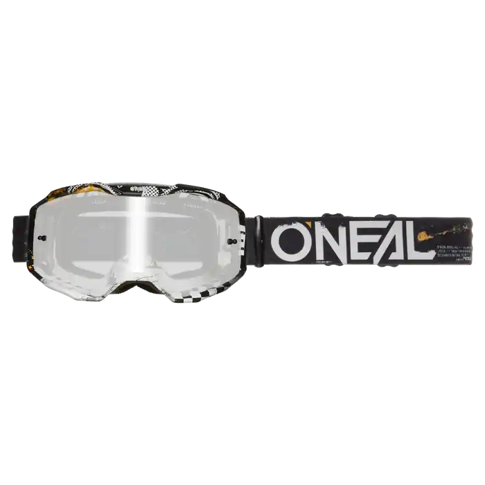 Máscara O'NEAL B-10 ATTACK Negro/Blanco Plata Pantalla de Espejo