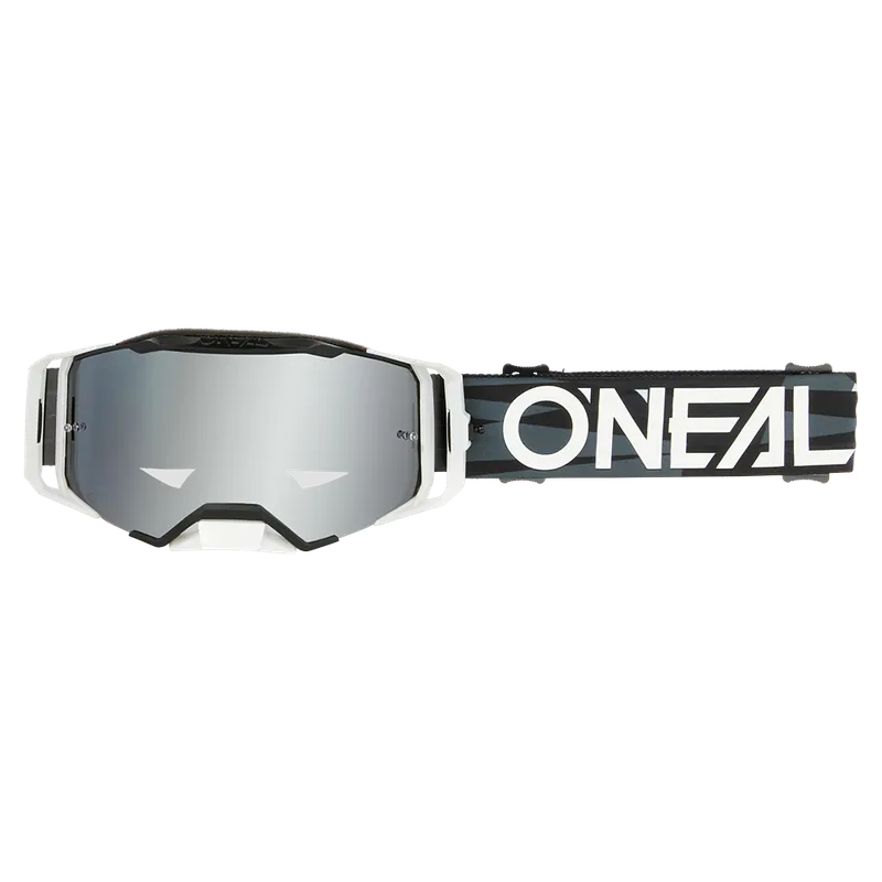 Máscara O'NEAL B-33 ICTUS Negro/Blanco Pantalla plateada con espejo