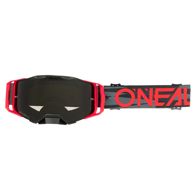 O'NEAL B-33 Máscara ICTUS Negro/Rojo Pantalla Gris
