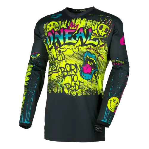 Maillot manga larga O'NEAL ELEMENT RANCID Niño Negro/Amarillo