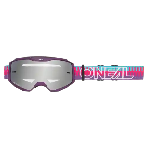 Máscara O'NEAL B-10 STRIPED Junior Rosa Pantalla Espejo Plata