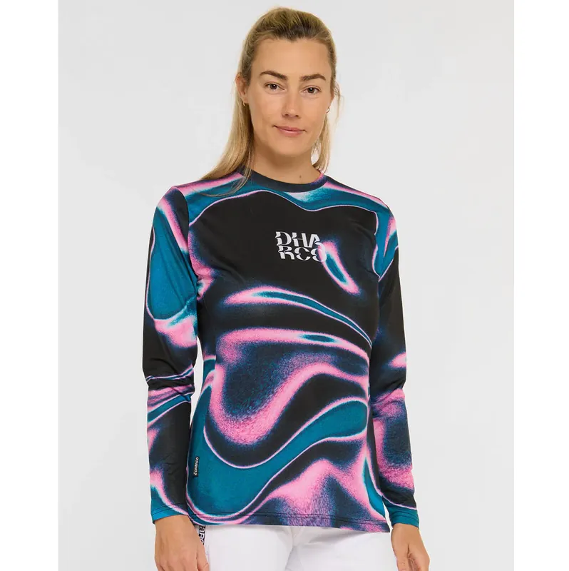 Maillot de manga larga DHARCO RACE AURORA de mujer Negro/Rosa