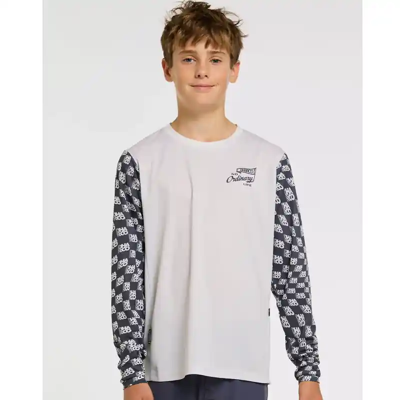 Maillot DHARCO GRAVITY OFFSET Junior Manga Larga Blanco/Negro