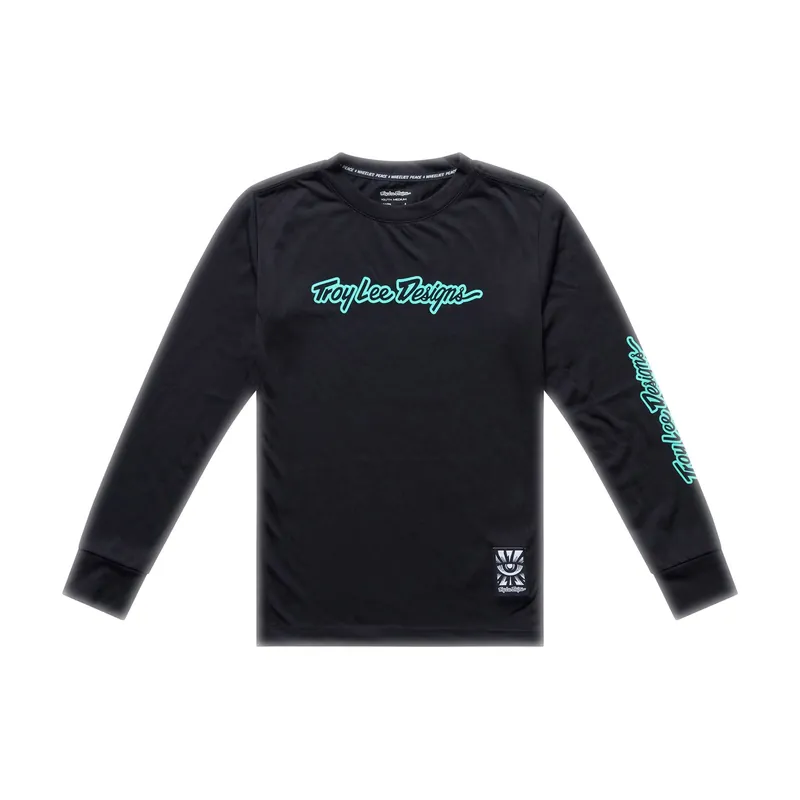 Maillot manga larga TROY LEE DESIGNS SKYLINE RIDE SIGNATURE Junior Negro/Verde