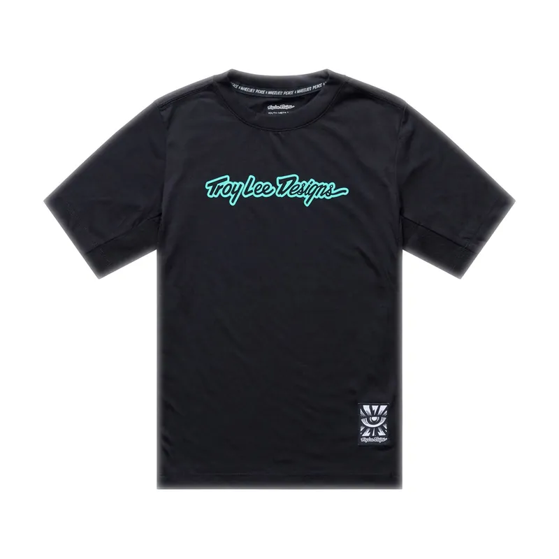Maillot manga corta TROY LEE DESIGNS SKYLINE RIDE SIGNATURE Niño Negro/Turquesa