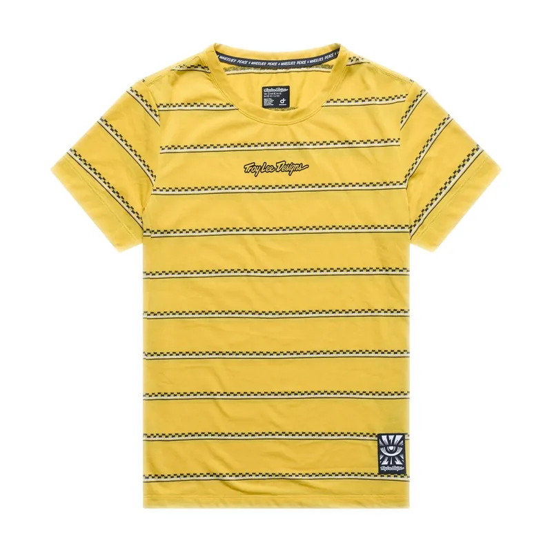 TROY LEE DESIGNS LILIUM RIDE CHECKED OUT Maillot Manga Corta Mujer Amarillo