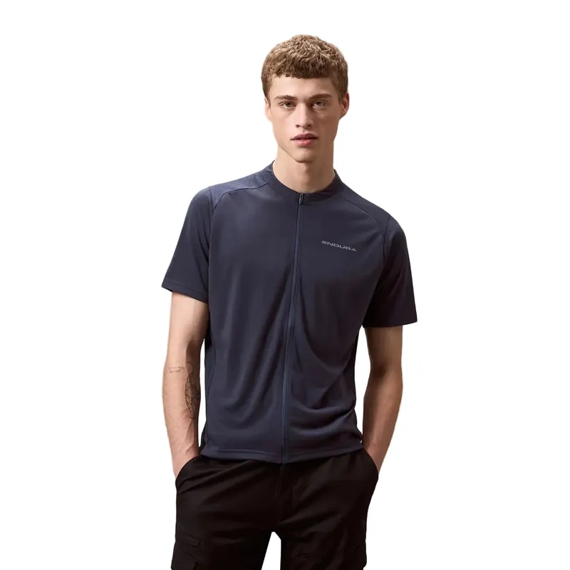 Maillot Carbono Manga Corta ENDURA LOOP ZIPPED Gris