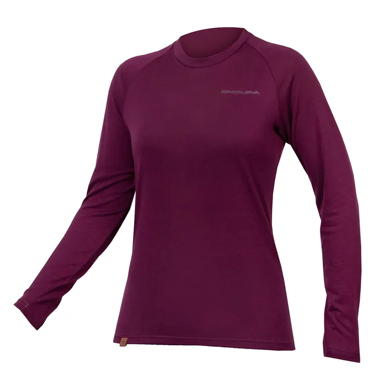 Ropa interior femenina de manga larga ENDURA BAABAA BLEND Berenjena