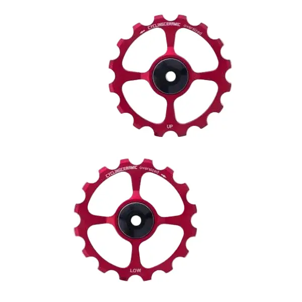 10/11V CYCLINGCERAMIC OVERSIZE SHIMANO cambio trasero bujes Aluminio Rojo