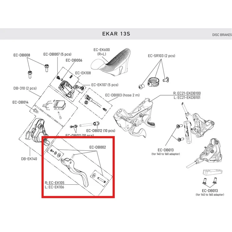 Palanca de freno izquierda CAMPAGNOLO EKAR 13V DISC