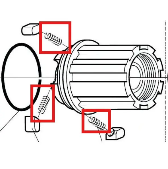 Muelle para Empuñadura del Cuerpo de Rueda Libre CAMPAGNOLO VELOCE / MIRAGE 2005 (x6)
