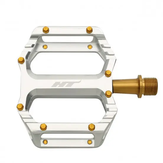 HT COMPONENTS AR09T Titanio Plata Pedales Planos