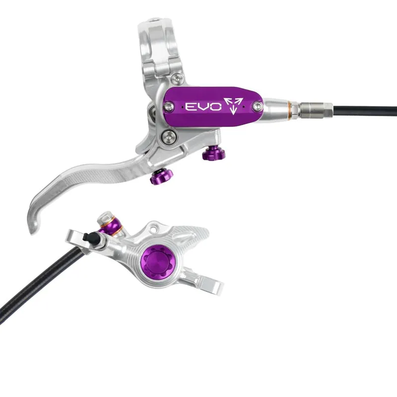 Freno trasero HOPE TECH 4 EVO X2 PM Plata/Violeta