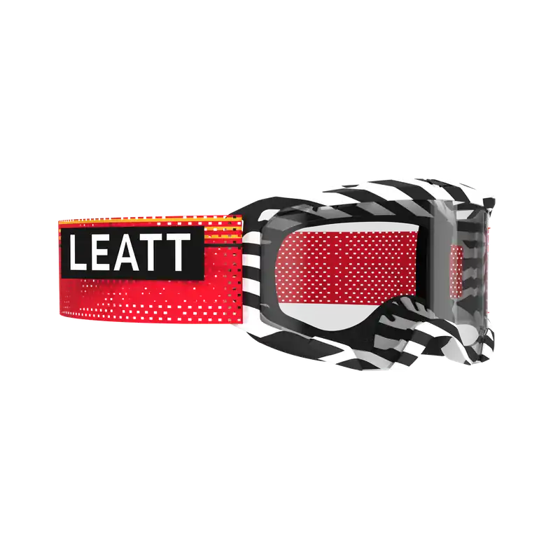 Máscara LEATT VELOCITY 4.0 MTB X-FLOW Stripe Negra/Blanca/Roja Pantalla Transparente