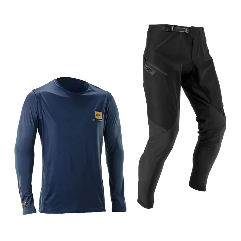 LEATT MTB GRAVITY 1.0 Maillot + Pantalón Kit Negro/Azul