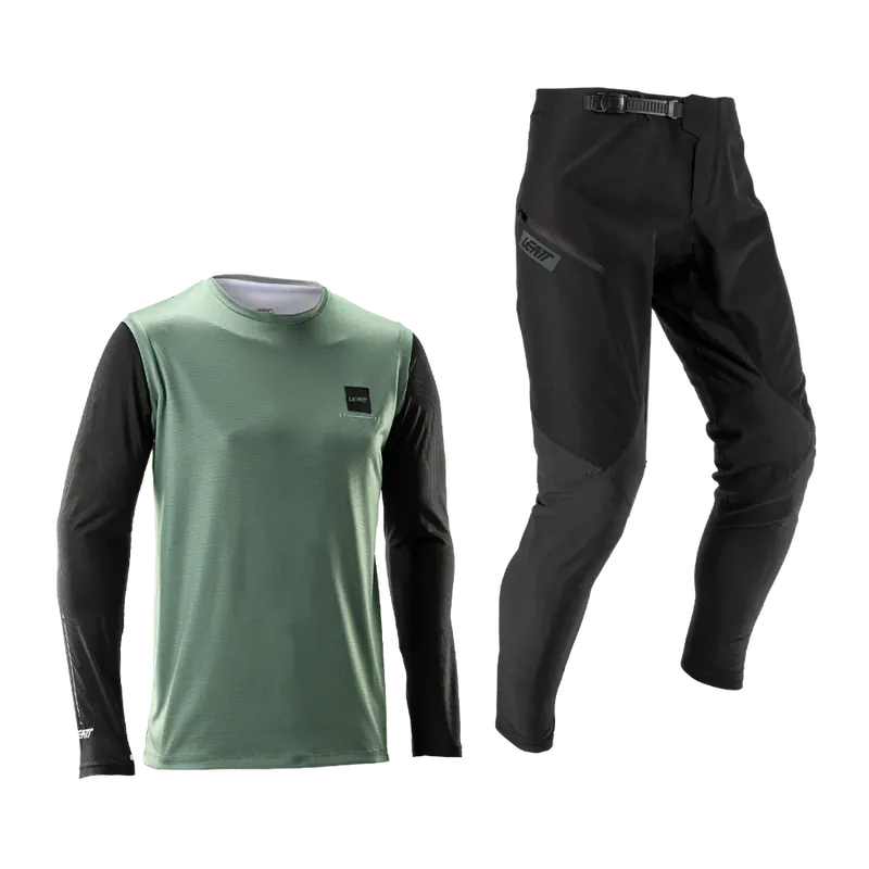 LEATT MTB GRAVITY 1.0 Maillot + Pantalón Kit Negro/Verde